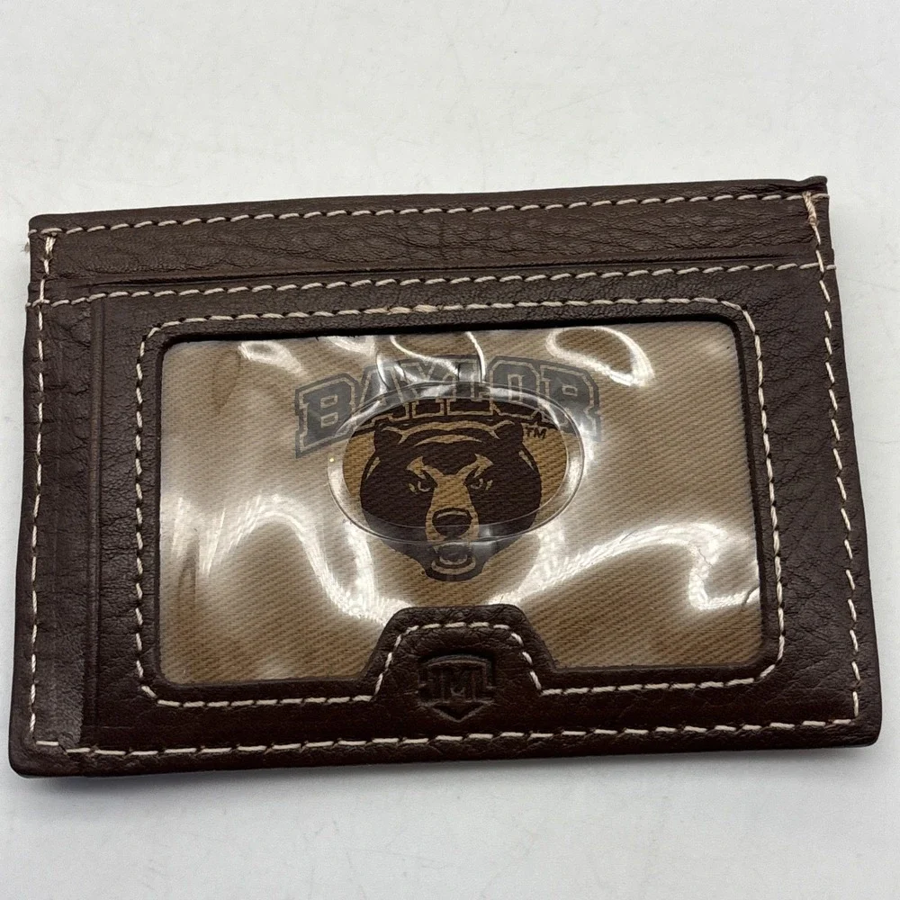 Baylor University brown leather front pocket wallet